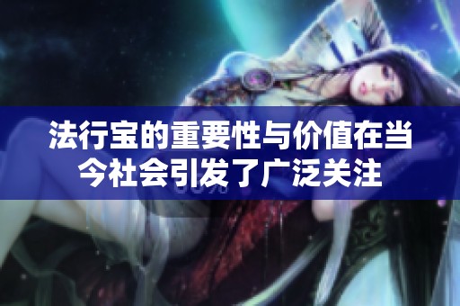 法行宝的重要性与价值在当今社会引发了广泛关注