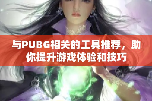 与PUBG相关的工具推荐，助你提升游戏体验和技巧