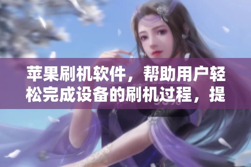 苹果刷机软件，帮助用户轻松完成设备的刷机过程，提升手机性能与体验