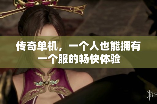传奇单机，一个人也能拥有一个服的畅快体验