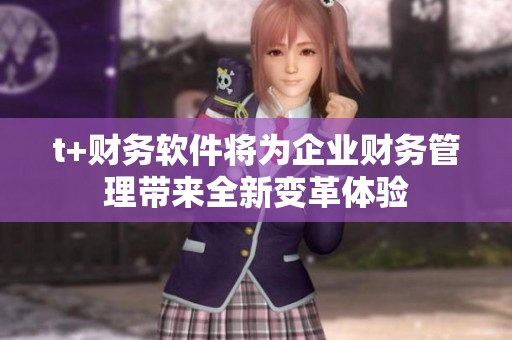t+财务软件将为企业财务管理带来全新变革体验