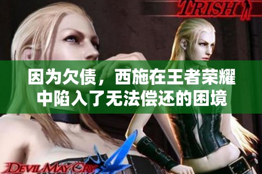 因为欠债，西施在王者荣耀中陷入了无法偿还的困境