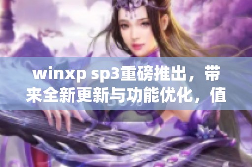 winxp sp3重磅推出，带来全新更新与功能优化，值得用户关注！
