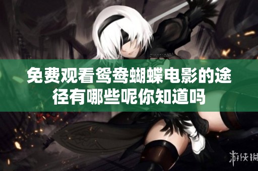 免费观看鸳鸯蝴蝶电影的途径有哪些呢你知道吗