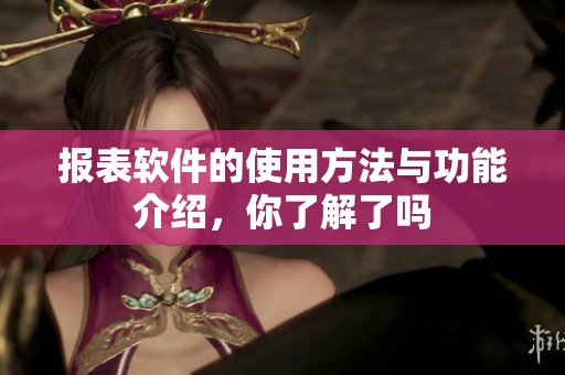 报表软件的使用方法与功能介绍，你了解了吗