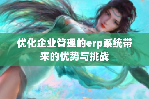 优化企业管理的erp系统带来的优势与挑战