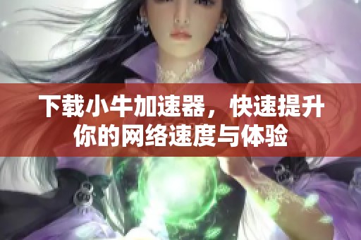 下载小牛加速器，快速提升你的网络速度与体验