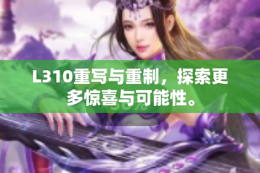 L310重写与重制，探索更多惊喜与可能性。