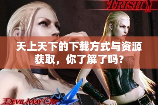 天上天下的下载方式与资源获取，你了解了吗？