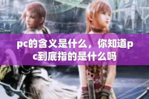 pc的含义是什么，你知道pc到底指的是什么吗