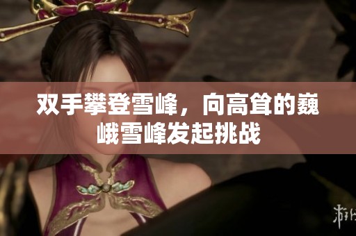 双手攀登雪峰，向高耸的巍峨雪峰发起挑战