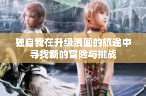 独自我在升级漫画的旅途中寻找新的冒险与挑战