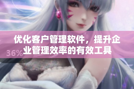 优化客户管理软件，提升企业管理效率的有效工具