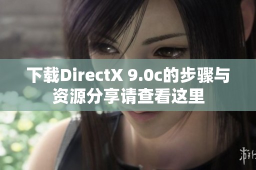 下载DirectX 9.0c的步骤与资源分享请查看这里